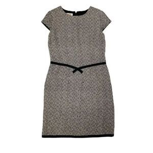 Talbots Women’s Size 8 Pure Silk Dress Black White Wool Blend Tweed Work Wear